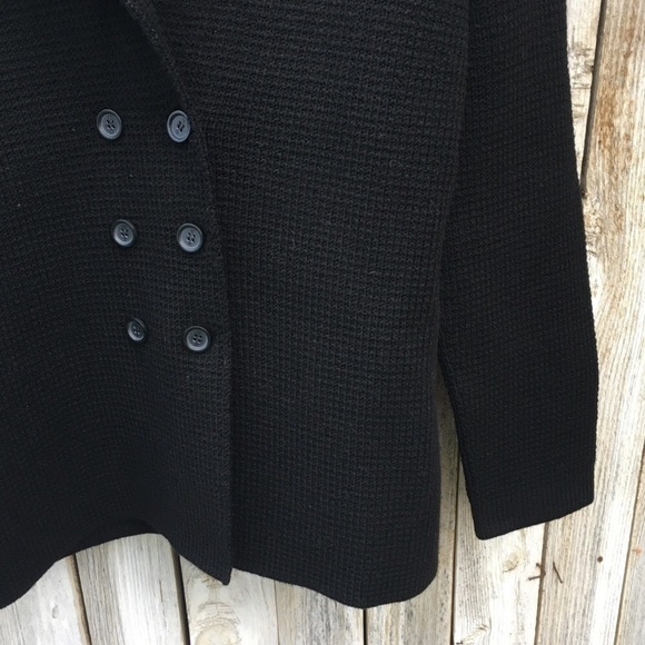 TSE Chunky Knit Cardigan Merino Wool Black XL - Picture 6 of 14